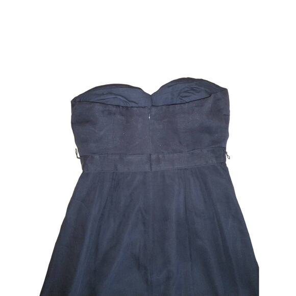 J. Crew Women's Dress Sweetheart Neckline 100% Silk Navy Size 4 Formal Romantic - Picture 8 of 16